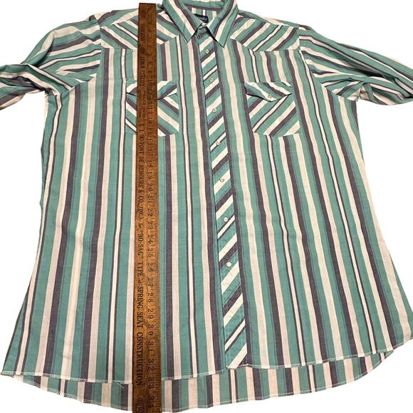 Vintage Wrangler Western Shirts Men's Pearl Snap Long Sleeve‎ Shirt 2XL - Picture 11 of 11